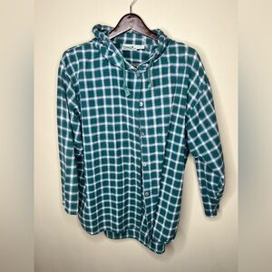Northern Reflections Teal and White Plaid Shirt